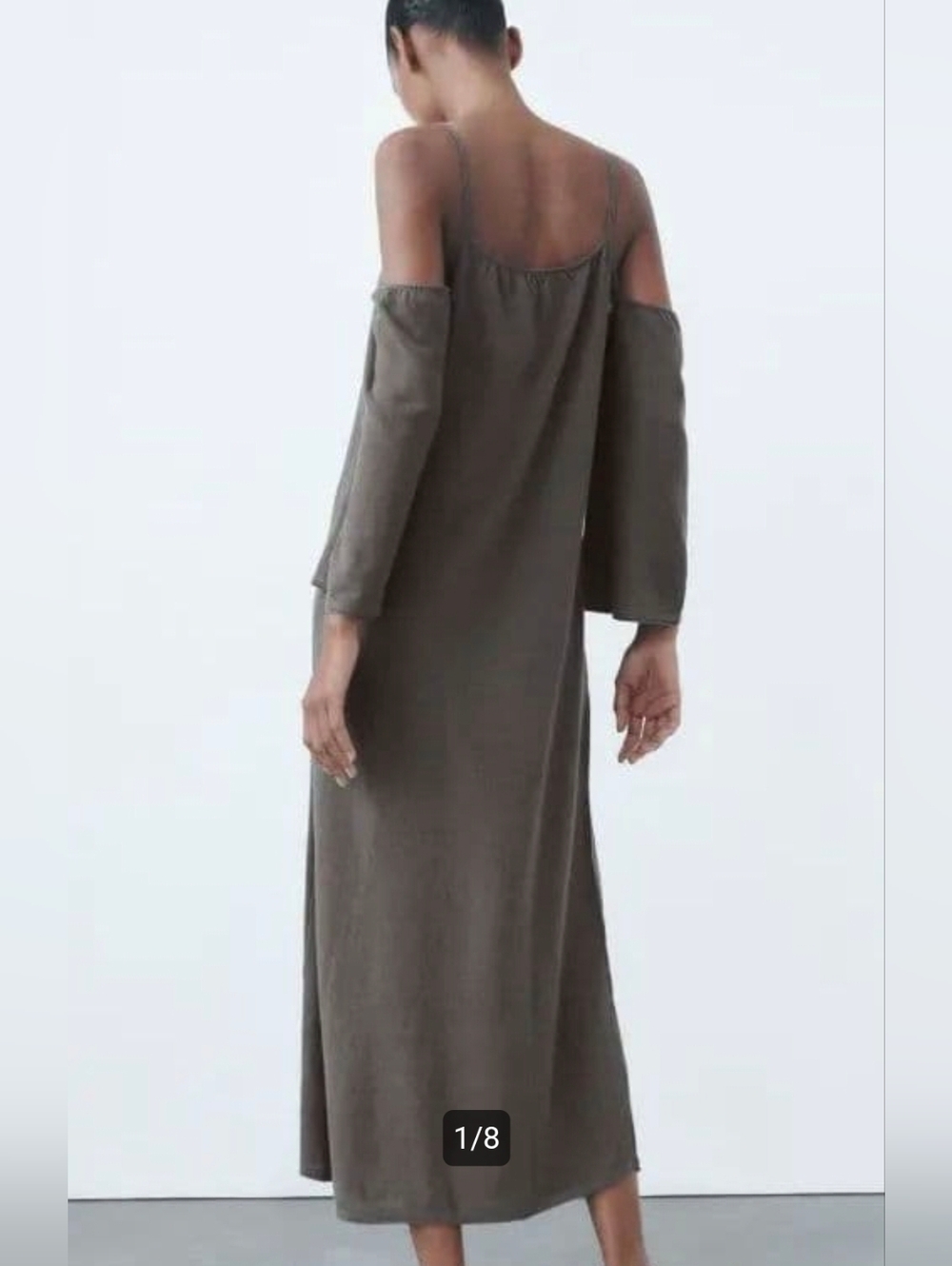 ZARA Long One-Piece Dress Carbon Gray (Size M)